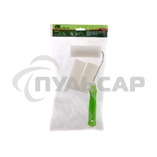 Набор: валик ПОРОЛОН с ручкой + 2 шубки, 100 мм, D - 42 мм, D ручки - 6 мм Сибртех