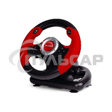 Руль SVEN GC-W300 (педали, вибро, лепестки, D-pad, 10 кл, резин. вставки, PC, цифр. и аналог.