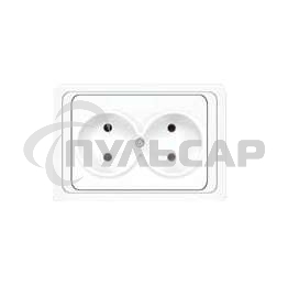 Розетка 2-м СП Валери 16А IP20 бел. Universal В0102