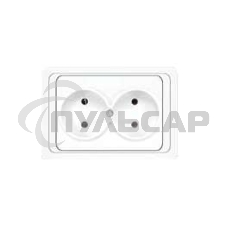 Розетка 2-м СП Валери 16А IP20 бел. Universal В0102