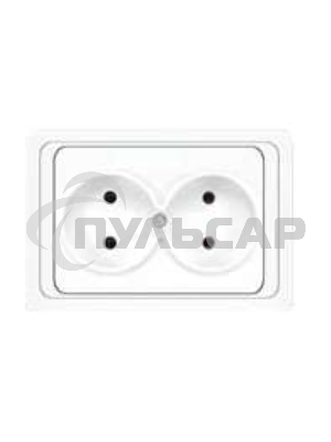 Розетка 2-м СП Валери 16А IP20 бел. Universal В0102