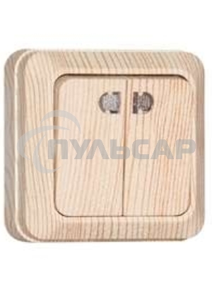 Выключатель 2-кл. ОП Олимп 10А с индик. сосна UNIVersal 5560841