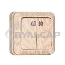 Выключатель 2-кл. ОП Олимп 10А с индик. сосна UNIVersal 5560841 Выключатель 2-кл. ОП Олимп 10А с индик. сосна UNIVersal 5560841