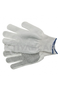 Перчатки из синтетической нити, ПВХ точка, 13 класс, белые, XL Россия