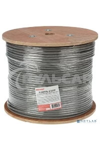 Кабель витая пара Rexant F/UTP, категория 6, ZH нг(А)-HF, 4PR, 23AWG, внутренний, серый, 305м