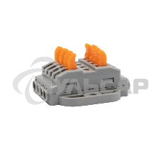 Клемма соединительная многоразовая проходная 4 полюса с монтажной площадкой (0,08-4 мм²), серая (25 шт./уп.) Rexant