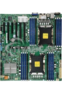 Материнская плата Supermicro MBD-X11DPI-N-B, LGA 3647, Intel C621, 16xDDR4, 14xSATA, 1xM.2, 6xPCI-E 3.0 (x16, x8), 2x 1Gb LAN, 1xVGA, 4xUSB-A 2.0, 3xUSB-A 3.2 Gen 1, 2xCOM, E-ATX, Bulk