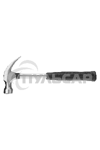 Молоток-гвоздодер, 450 г, SPARTA, круглый боек, металлическая трубчатая обрезиненная рукоятка, 104405