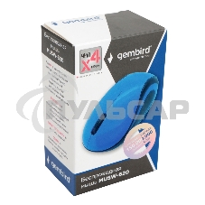 Мышь беспроводная Gembird MUSW-620 синий, 1200 dpi, радиоканал, USB, кнопки - 3