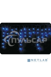 Гирлянда Neon-night Айсикл (бахрома) светодиодный, 2,4х0,6м, эффект мерцания, белый провод, 230 В, диоды СИНИЕ, 88 LED