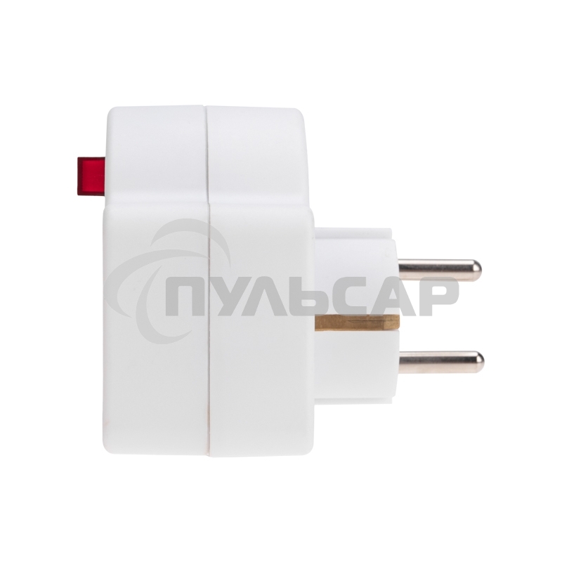 Тройник Rexant электрический 16А с/з + 2х2,5А с выключателем и защитными шторками, белый