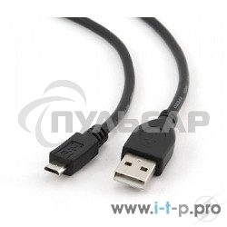 Кабель Gembird/Cablexpert CCP-mUSB2-AMBM-0.5MКабель USB 2.0 Pro, AM/microBM 5P, 0.5м, экран, черный, пакет