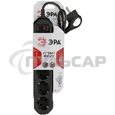 Сетевой фильтр ЭРА USF-5es-1.5m-B, 1.5м, черный б0019032