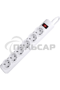 Сетевой фильтр Defender DFS 151 1,8 м, белый, 6 розеток