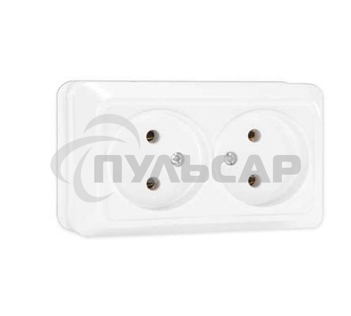 Розетка 2-м ОП Олимп 16А IP20 белый  Universal О0102