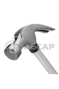 Молоток-гвоздодер, 450 г, SPARTA, круглый боек, металлическая трубчатая обрезиненная рукоятка, 104405