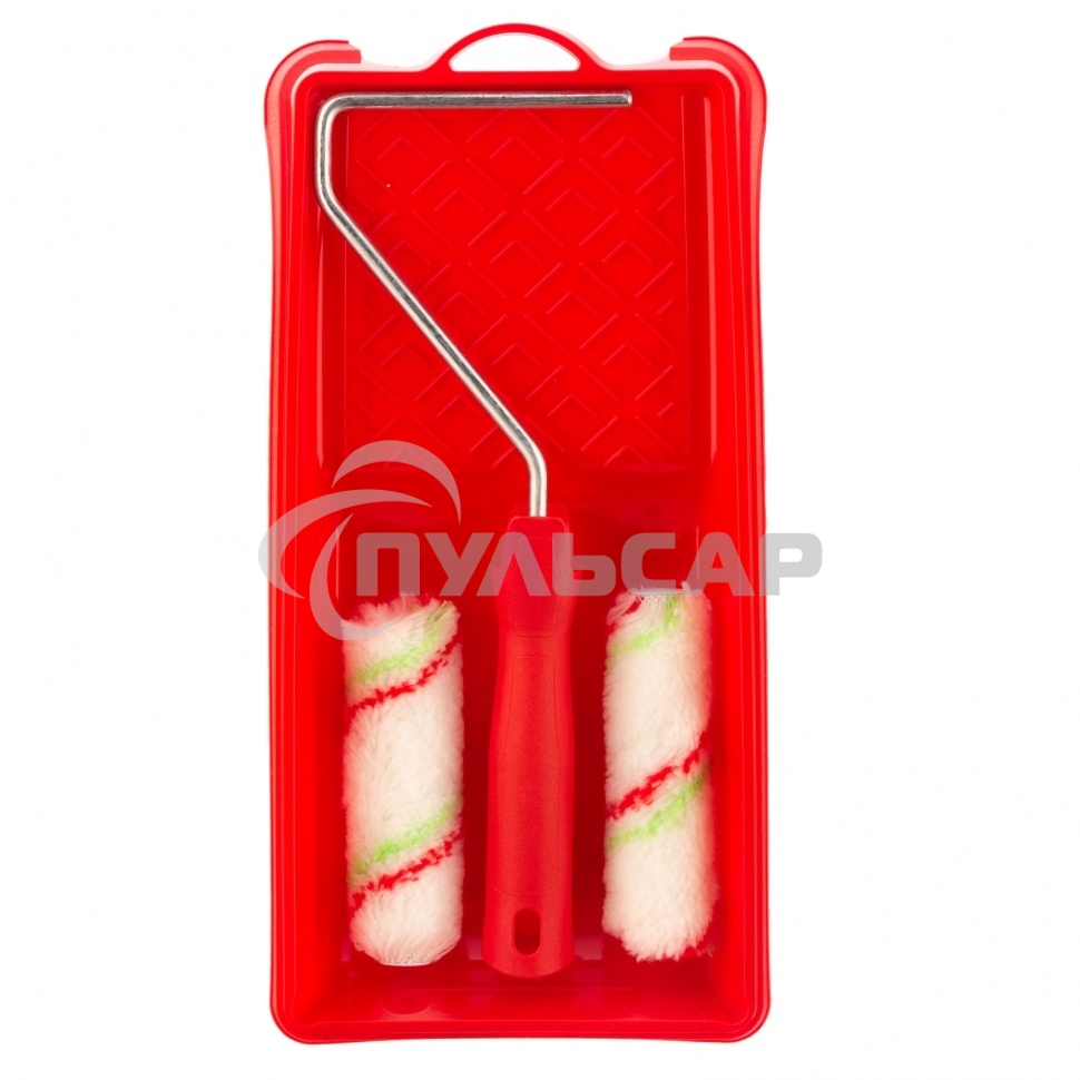 Малярный набор для работ с эмалями: кювета 150 мм х 290 мм и мини-валик 110 мм Сибртех