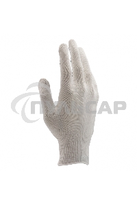 Перчатки из синтетической нити, ПВХ точка, 13 класс, белые, L Россия