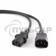 Кабель питания сист.блок-монитор Cablexpert PC-189-10, 3.0м, C13-C14, 6А, черный, с заземлением