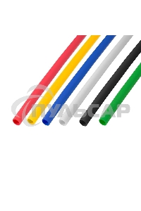 Термоусаживаемые трубки Rexant 5,0/2,5 мм, набор пять цветов, упаковка 50 шт. по 1 м