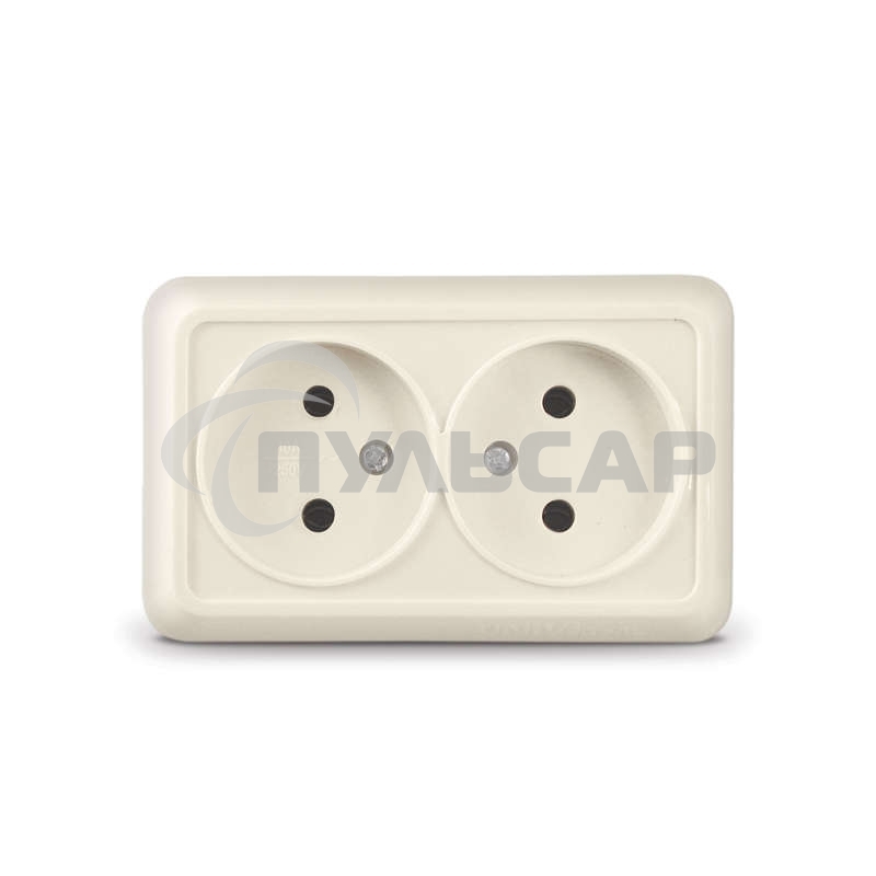 Розетка 2-м ОП Олимп 16А IP20 беж. Universal Б-О0102
