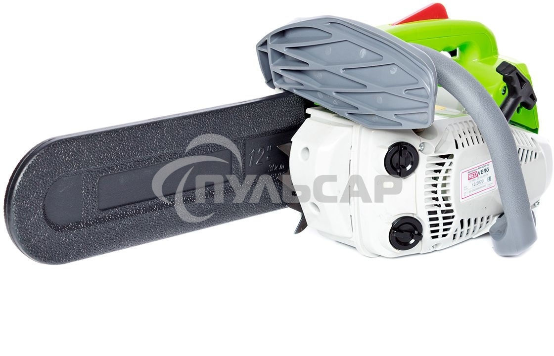 Бензопила RedVerg RD-GC25-12 1,4лс/1,0кВт; 25 куб.см; шина-30см; шаг-3/8; толщина паза-1,3мм; кол-во .вед зв.- 45; одноручная; вес-4,8 кг