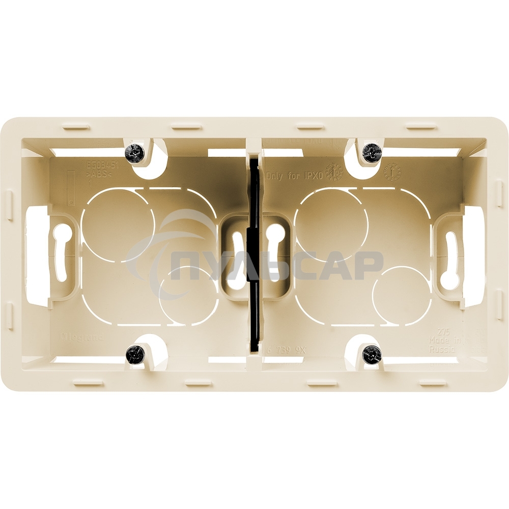 Коробка накладного монтажа 2 поста слоновая кость Inspiria