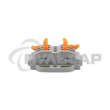 Клемма соединительная многоразовая проходная 3 полюса, с монтажной площадкой (0,08-4 мм²), серая (30 шт./уп.) Rexant