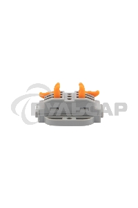 Клемма соединительная многоразовая проходная 3 полюса, с монтажной площадкой (0,08-4 мм²), серая (30 шт./уп.) Rexant