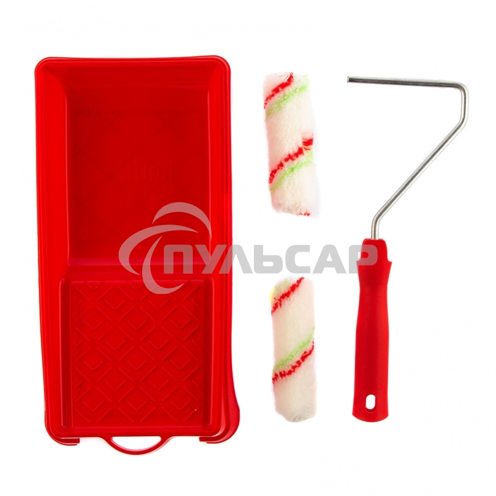 Малярный набор для работ с эмалями: кювета 150 мм х 290 мм и мини-валик 110 мм Сибртех