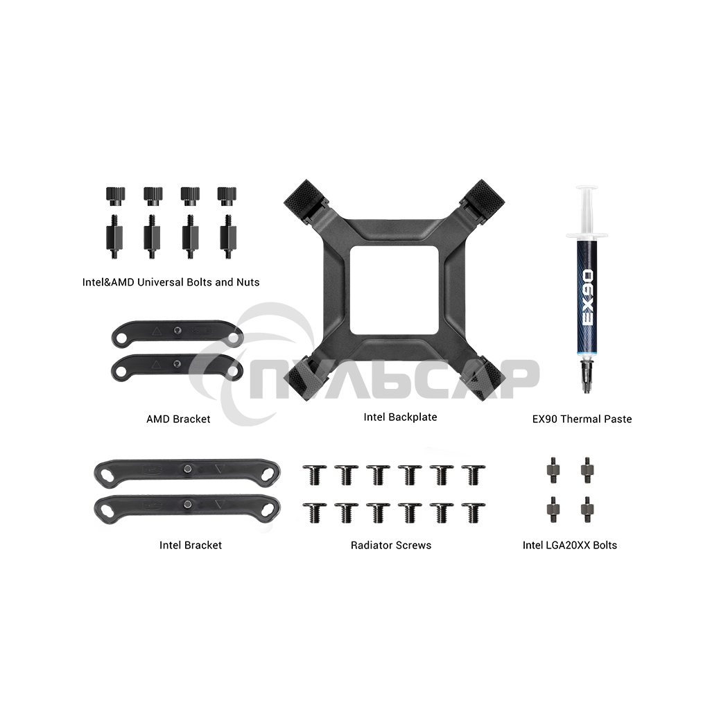 Система охлаждения PCCooler DA360 Pro ARGB черный 120мм алюминий+медь 2200rpm 33.7db 4-pin 300W