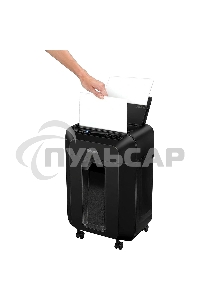 Шредер Fellowes AutoMax 80M FS-46215, минирезка, DIN P-4, 4х12 мм, автоподача 80 лст., 17 лтр., автореверс, уничт.: скобы, скрепки, пл. карты