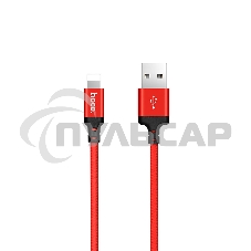 Кабель HOCO X14 USB 2.0, AM/Lightning M, черно-красный, 1м