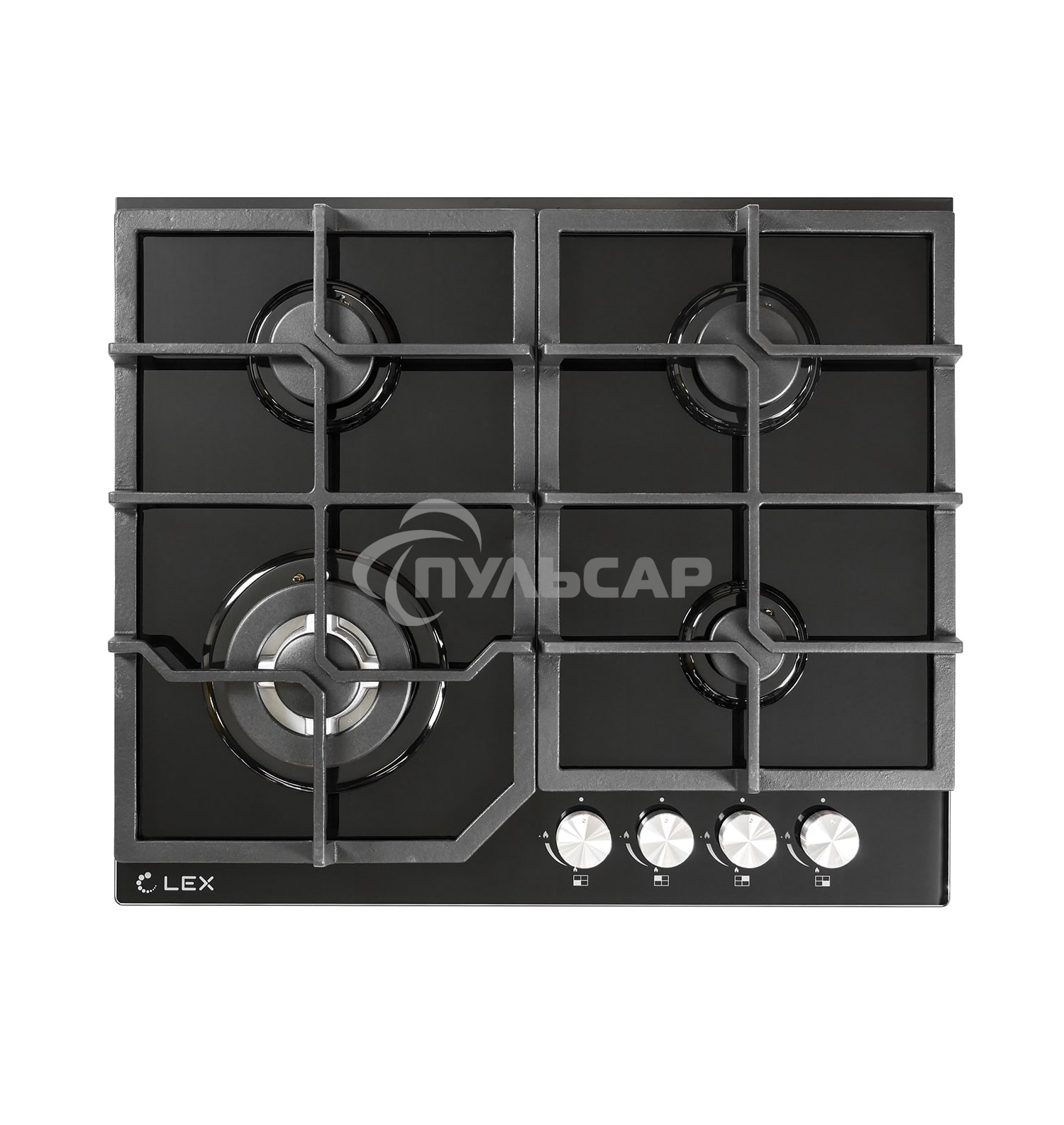 Газовая варочная панель LEX GVG 640-1 BLгазовая 1000-3500Вт 4конфорки газ контроль