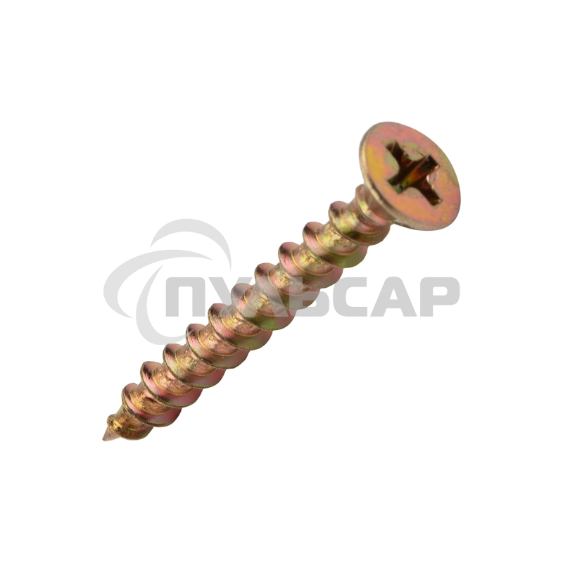 Саморез оконный KRANZ острый, 4.1х35, желтый цинк, короб (500 шт./уп.)