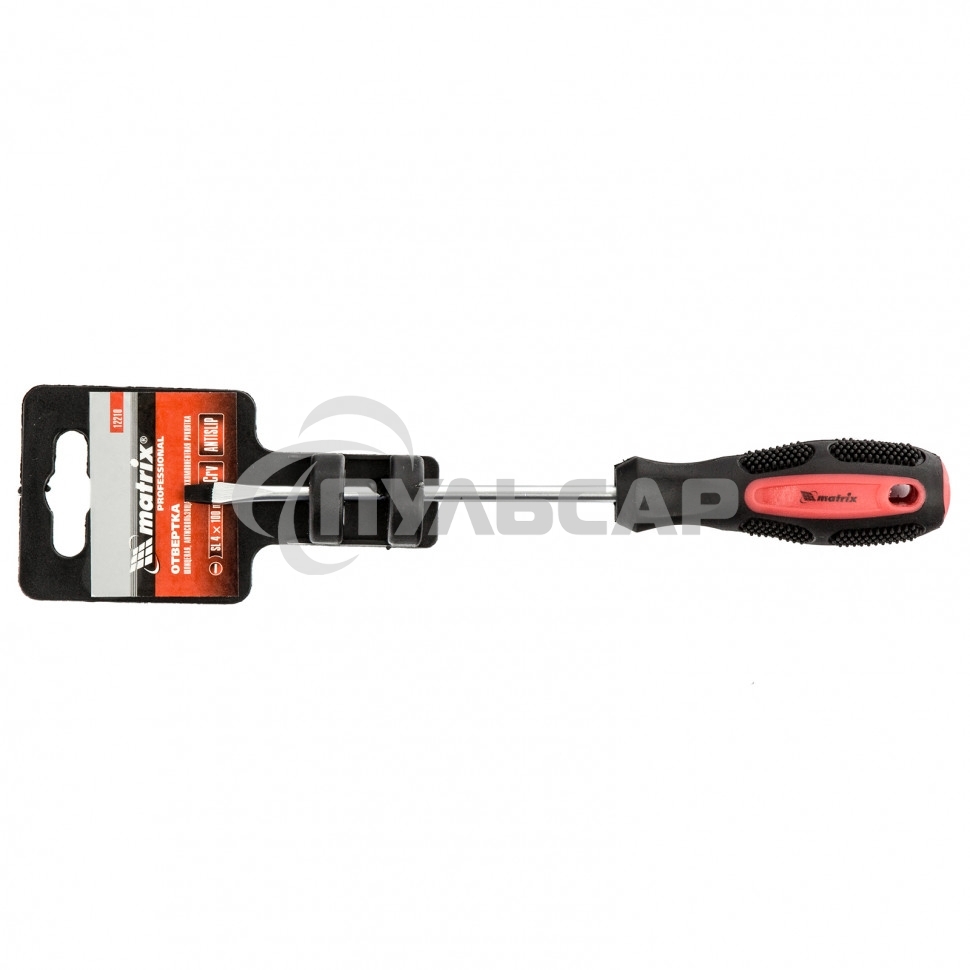Отвертка Matrix Anti-Slip, SL4,0 х 100 мм, CrV, двухкомп. рукоятка