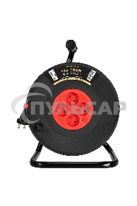 Удлинитель на катушке ExeGate industrial ECS-10-2-50 (4 евророзетки, IP20, 50м, защита от детей, защита от перегрузки, 2х1,0мм2, 10А/2.3кВт)