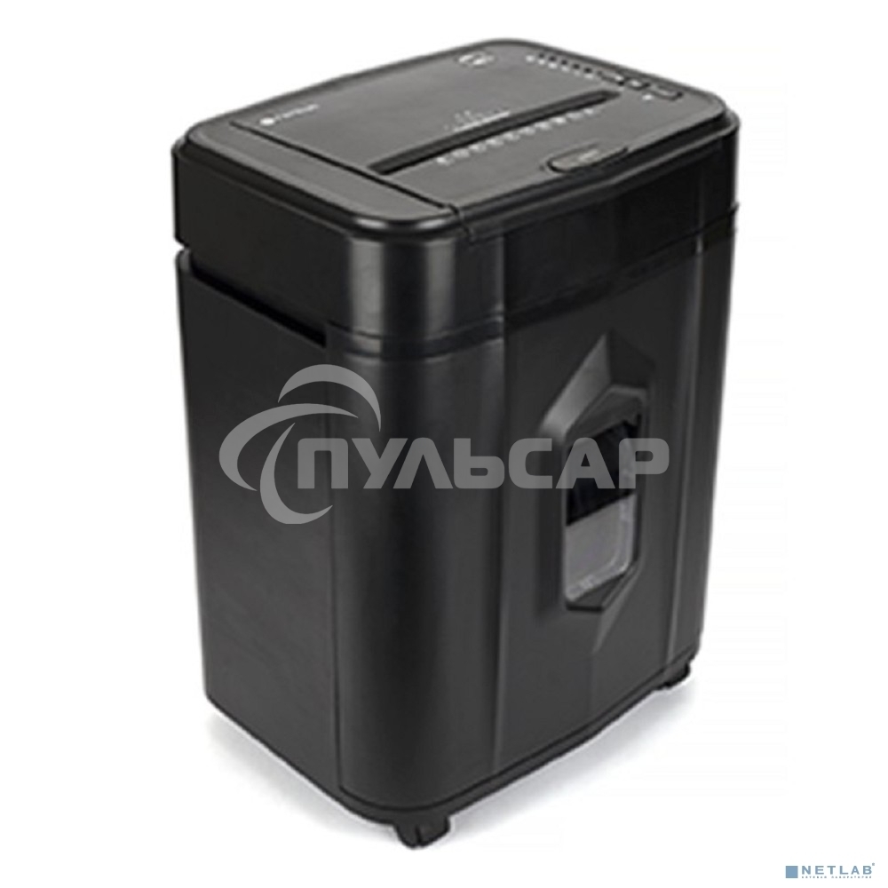 Шредер Heleos АП23-4 черный с автоподачей (секр.P-4) фрагменты 145лист. 23лтр. скрепки скобы пл.карты