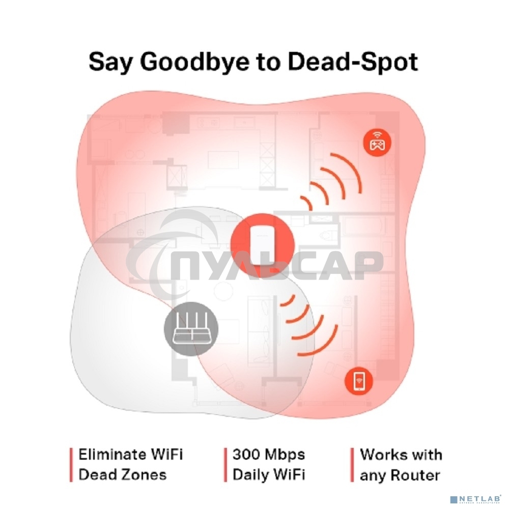 Усилитель Wi-Fi сигнала Mercusys ME10 N300