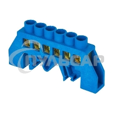 Шина нулевая N 6х9 6 отвер. латунь син. нейлоновый корпус комбинированный PROxima EKF sn0-63-06-dn