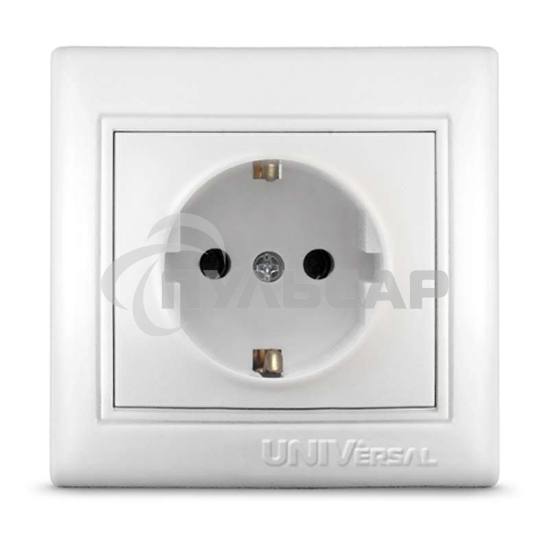 Розетка 1-м СП Севиль 16А с заземл. бел. UNIVersal С0028