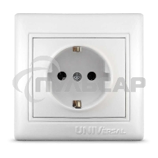 Розетка 1-м СП Севиль 16А с заземл. бел. UNIVersal С0028