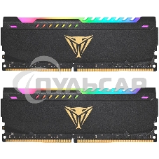 Оперативная память Patriot Viper Steel, DDR4, 32Gb (2x16Gb), 3200MHz, CL18, DIMM, с радиатором, RGB, черный