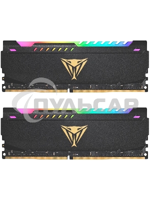 Оперативная память Patriot Viper Steel, DDR4, 32Gb (2x16Gb), 3200MHz, CL18, DIMM, с радиатором, RGB, черный