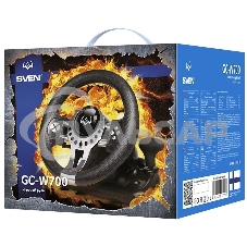 Руль SVEN GC-W700 (педали, вибро, скоба, лепестки, АКПП, D-pad, 12 кл, резин. вставки, PC/Xinput)
