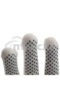 Перчатки из синтетической нити, ПВХ точка, 13 класс, белые, L Россия