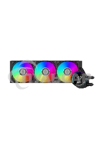 Система охлаждения PCCooler DA360 Pro ARGB Digital BK (300W, 360мм, LED temp., Black, ARGB/ Fans: 3x120мм, 75.8CFM, 33.7dBA, 2200RPM/ Pump height 57мм, 28dBA, 3000RPM, Rad thickness 27мм/ S: 1851, 1700, 1200, 20XX, 115X, AM5, AM4)