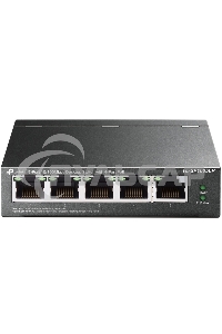 Коммутатор 5-Port 10/100Mbps Unmanaged Switch with 4-Port PoE, meta case, desktop mount, PoE budget 41W.