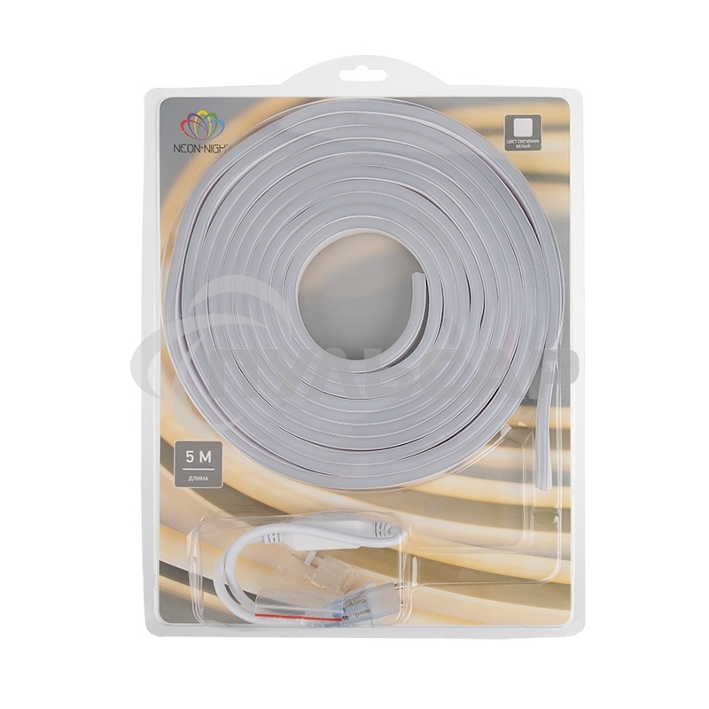 Гибкий неон Neon-night LED SMD 8х16 мм, двухсторонний, теплый белый, 120 LED/м, 5 м