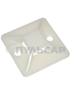 Площадка самокл.20х20 под хомуты белый (уп.100шт) ИЭК UHP30-20-100